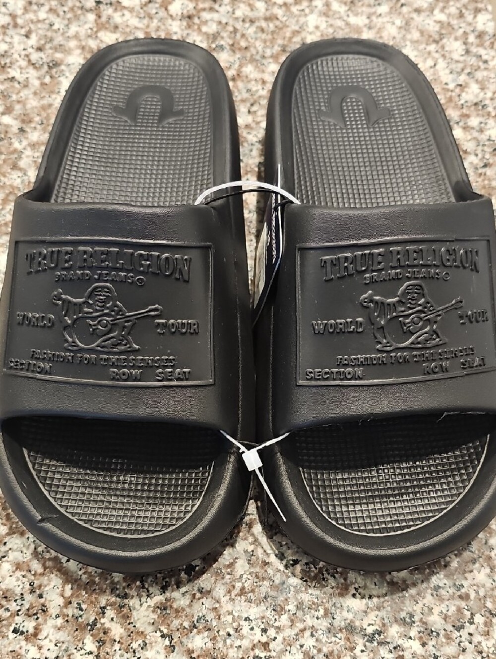 True Religion Men's Black Slide Sandals